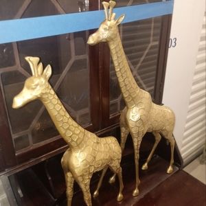 Pair of vintage Holloywood Regency jiraffes